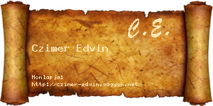Czimer Edvin névjegykártya